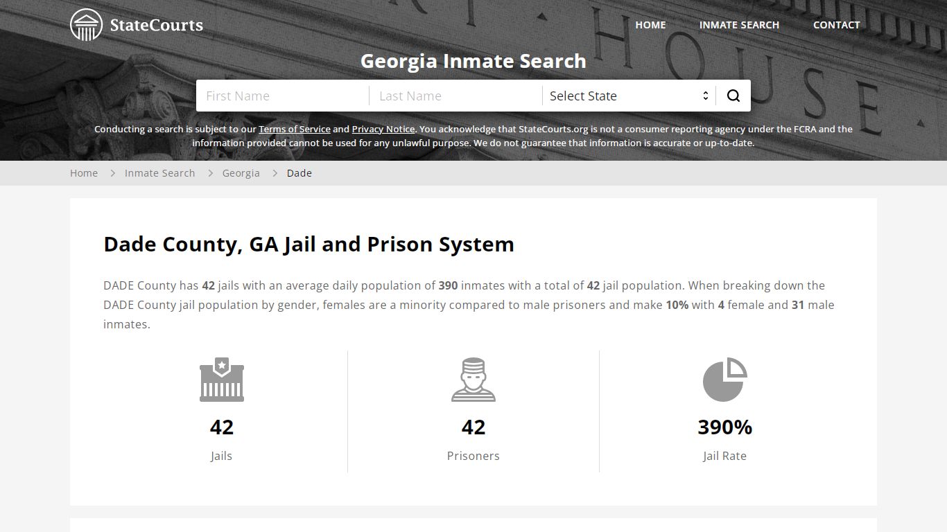 Dade County, GA Inmate Search - StateCourts