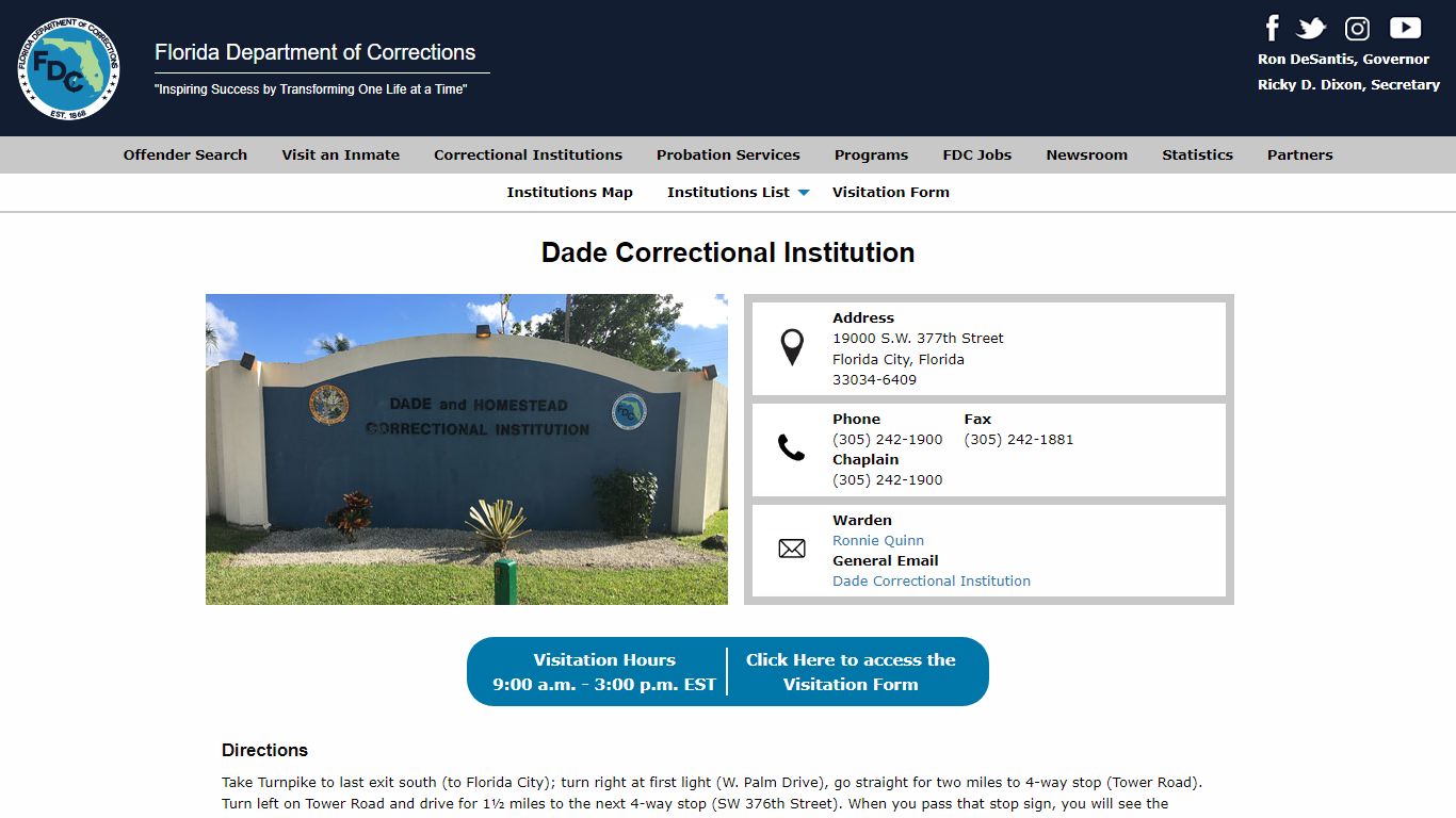 Dade Correctional Institution -- Florida Department of Corrections